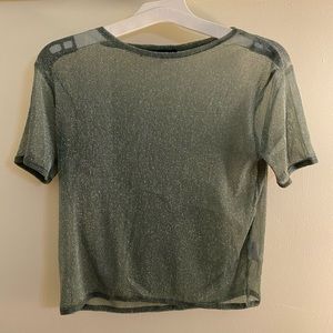 Brandy Melville Sheer Metallic Top